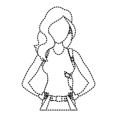 Explorer woman with guns cartoon icon vector illustration graphic design
