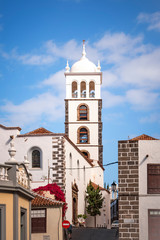 Obraz premium Garachico, Tenerife, Spain - December 6, 2017: View of 16th century Mother Church of Santa Ana.