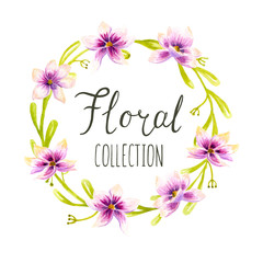 Watercolor boho floral bouquets. Watercolour bohemian natural frame: leaves, flowers, Isolated on white background.