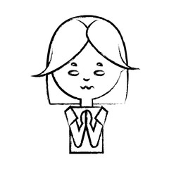 cartoon woman face icon