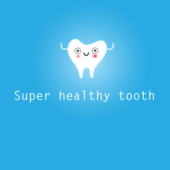 Poster of a cheerful healthy tooth cartoon
