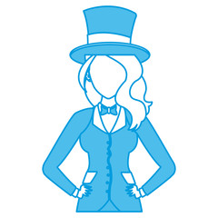 Beautiful magician woman cartoon icon vector illustration graphic design