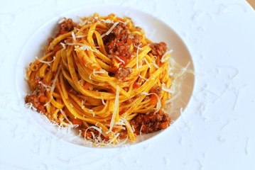 Fresh pasta with bolognese sauce