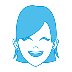 Beautiful woman face smiling icon vector illustration graphic design