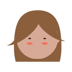 cartoon woman face icon