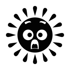 summer sun terrified kawaii character