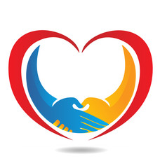 Handshake and heart icon