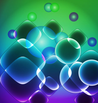 Green Bubbles Background