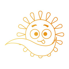 Obraz premium summer sun crazy kawaii character