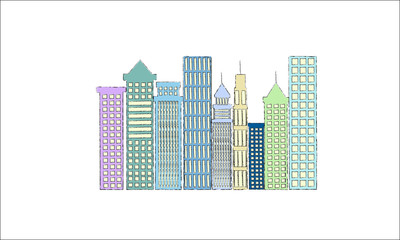 cityscape scene buildings icon