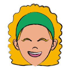 Beautiful woman face smiling icon vector illustration graphic design
