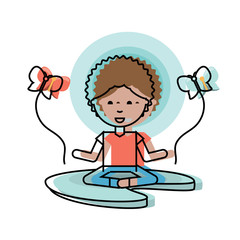 cartoon man practicing yoga