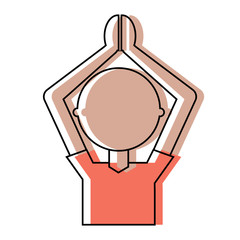 Obraz premium man with arms up