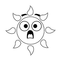 summer sun terrified kawaii character