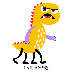 Angry yellow monster print design