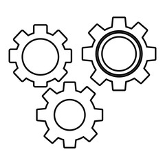 gears three icon image vector illustration design 