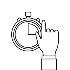 stopwatch or chronometer with hand time icon image vector illustration design 
