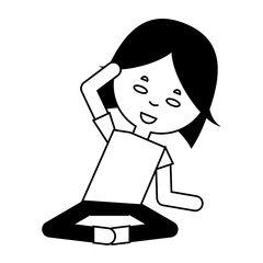 cartoon woman practicing yoga