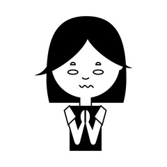 cartoon woman face icon