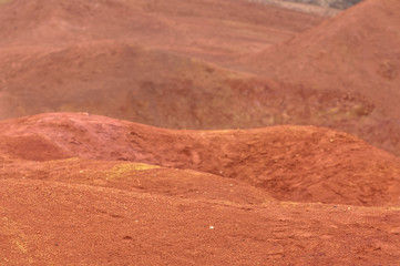 Fototapeta na wymiar Martian like landscape with red deserty surface