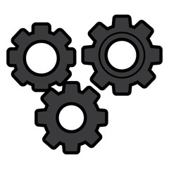 gears three icon image vector illustration design 