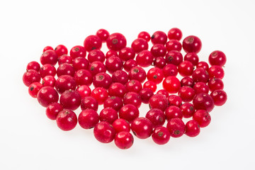 luscious frozen red currant/cranberries isolated on white background, delicious first class organic fruit as a concept of summer vitamins
