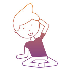 cartoon man practicing yoga