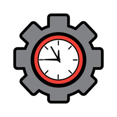 clock with gear time icon image vector illustration design 