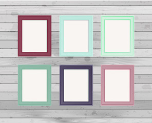 Realistic design photo frames. Decorative template for baby, family or memories. Scrapbook concept, vector illustration.