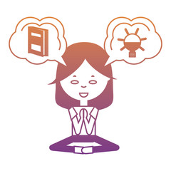 cartoon woman practicing yoga