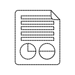 graph chart on paper icon image vector illustration design  black dotted line