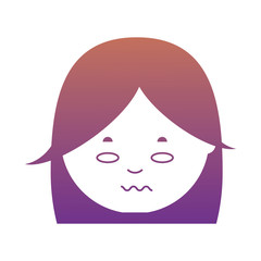 cartoon woman face icon