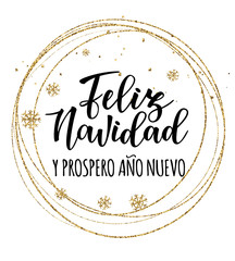 'Feliz navidad' Spanish typography lettering. 