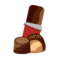 chocolate bar with bites icon image vector illustration design 