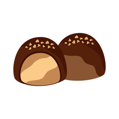 chocolate bite icon image vector illustration design 