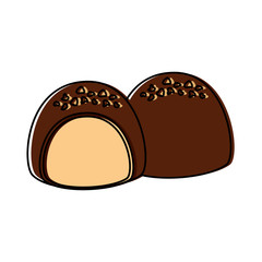 chocolate filled icon image vector illustration design 