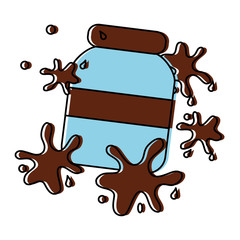 chocolate spread splatters icon image vector illustration design 