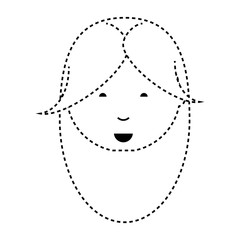 cartoon woman face icon