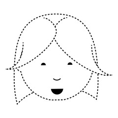 cartoon woman face icon