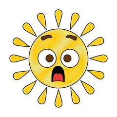 summer sun terrified kawaii character