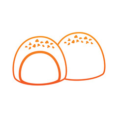 chocolate filled icon image vector illustration design  yellow to red ombre line