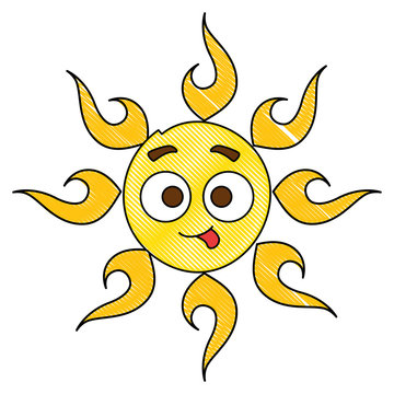 summer sun crazy kawaii character