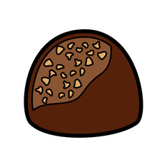 chocolate bite icon image vector illustration design 