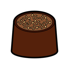 chocolate bite icon image vector illustration design 