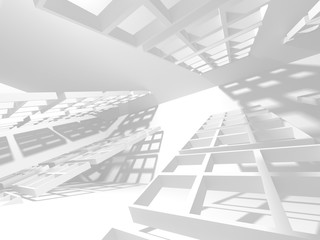 White Architecture Construction Modern Interior Background