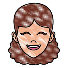 Beautiful woman face smiling icon vector illustration graphic design