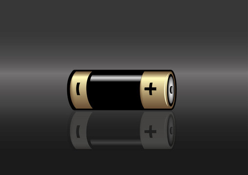 A color horizontal battery icon. Vector illustration