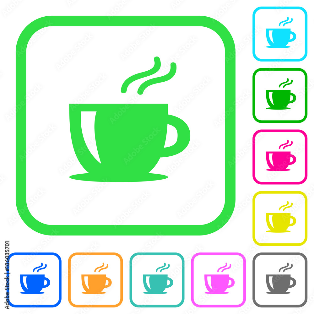 Sticker Cappuccino vivid colored flat icons icons