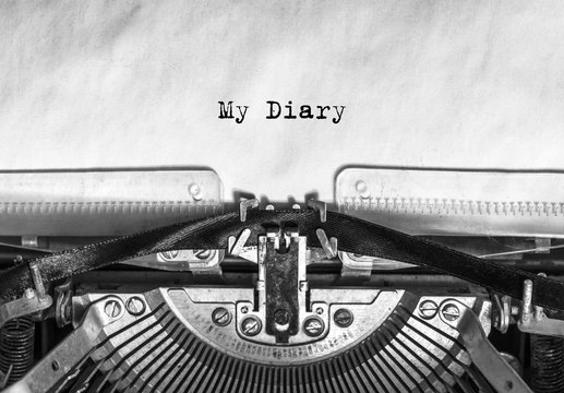 my diary is a seal on a vintage typewriter, a rarity. idea is my story