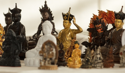 Buddhist lamas and deities figurines